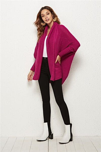 Black Essnce Batwing Sleeve Open Front Cardigan main image 1