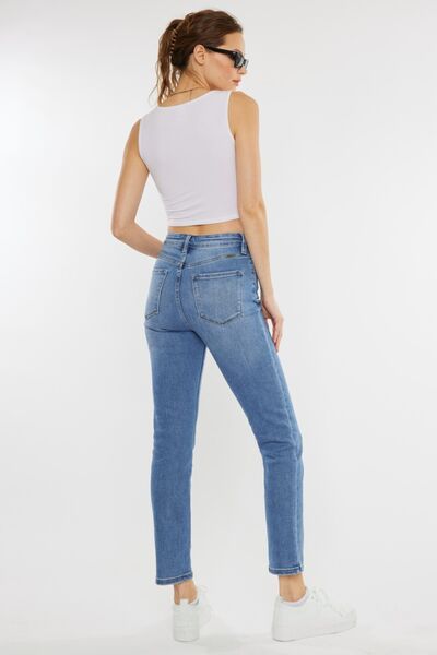 Kancan Full Size Cat's Whiskers High Waist Jeans - Charming Charlie