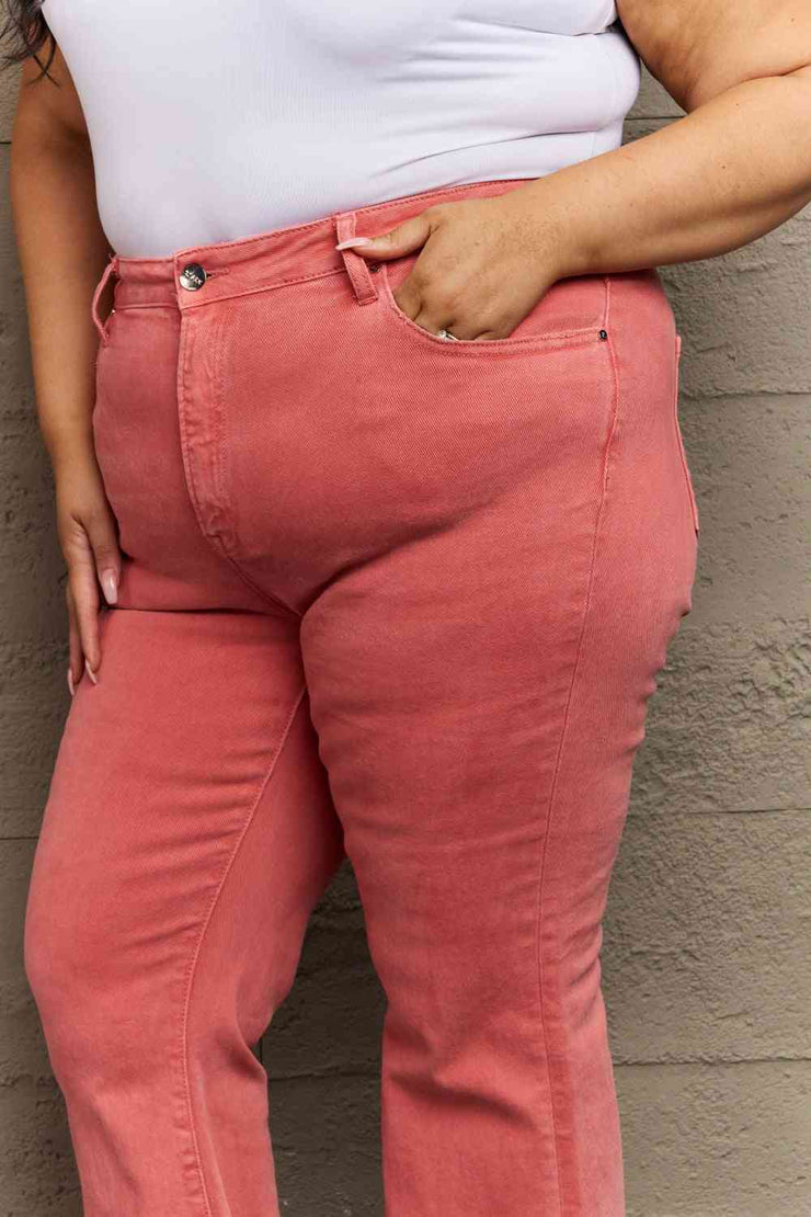 RISEN Bailey Full Size High Waist Side Slit Flare Jeans main image 0
