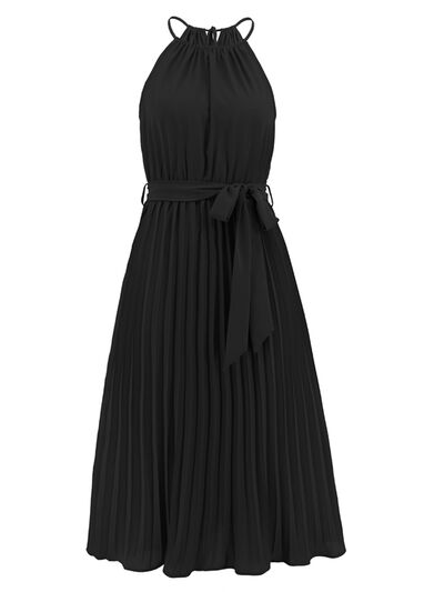 EJC Tie Back Spaghetti Strap Pleated Dress main image 1
