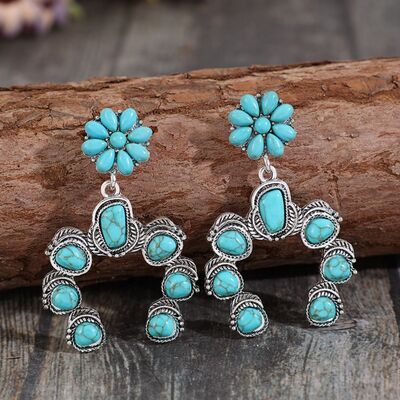 Artificial Turquoise Alloy Dangle Earrings - Charming Charlie