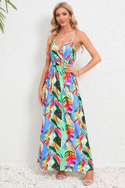 Printed Surplice Maxi Cami Dress - Charming Charlie