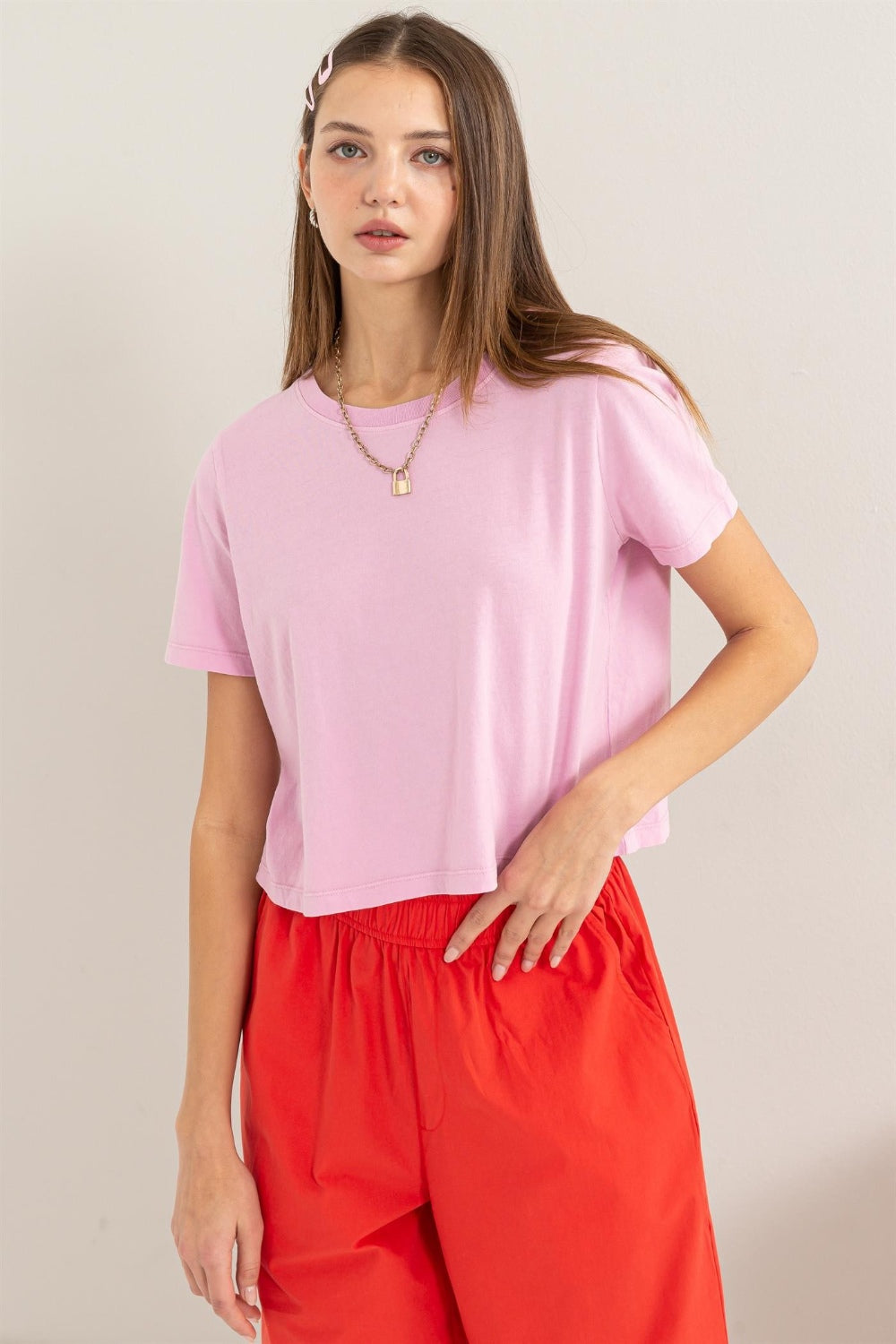 HYFVE Round Neck Cropped T-Shirt - Charming Charlie