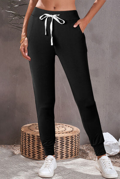 Drawstring Joggers with Pockets - Charming Charlie