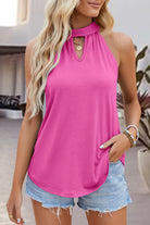 Tied Cutout Grecian Neck Tank - Charming Charlie