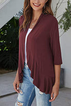 Open Front Three-Quarter Sleeve Cardigan - Charming Charlie
