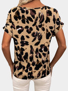 Printed V-Neck Short Sleeve Blouse - Charming Charlie