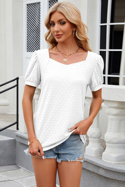 Eyelet Short Sleeve T-Shirt - Charming Charlie