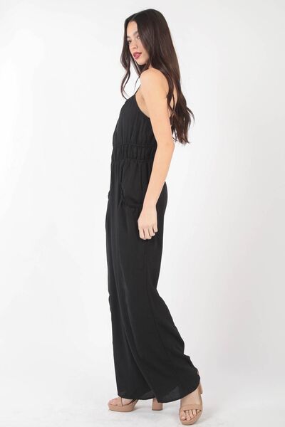 VERY J Pintuck Detail Woven Sleeveless Jumpsuit - Charming Charlie