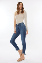 Kancan Raw Hem High Waist Cropped Jeans - Charming Charlie
