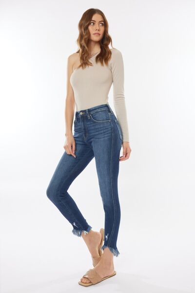 Kancan Raw Hem High Waist Cropped Jeans - Charming Charlie