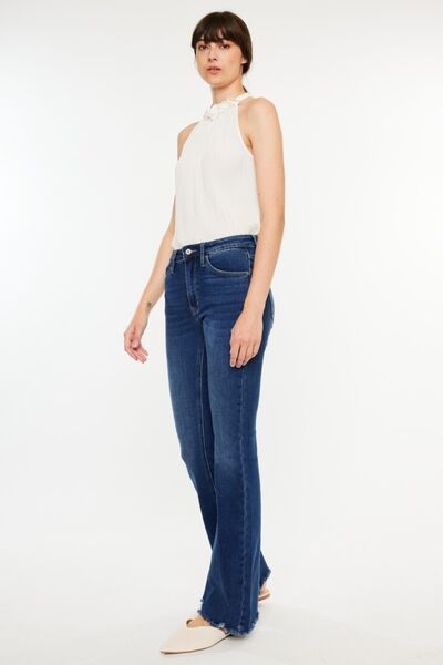 Kancan Cat's Whiskers Raw Hem Flare Jeans - Charming Charlie