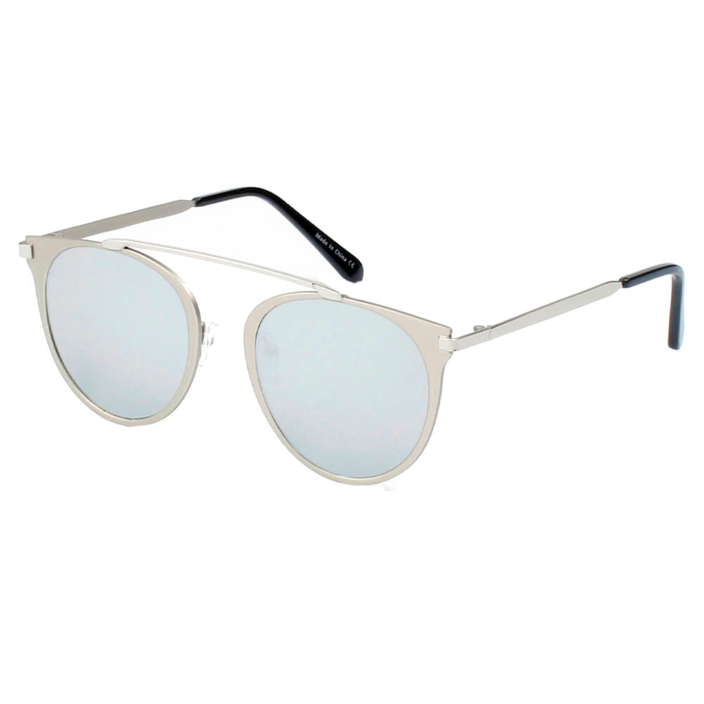 FRISCO | A18 - Modern Horn Rimmed Metal Frame Round Sunglasses - Cramilo Eyewear - Stylish Trendy Affordable Sunglasses Clear Glasses Eye Wear Fashion