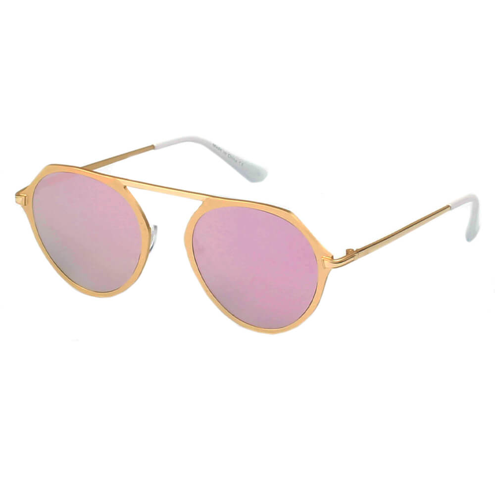 DRESDEN | A19 - Modern Flat Top Slender Round Sunglasses - Cramilo Eyewear - Stylish Trendy Affordable Sunglasses Clear Glasses Eye Wear Fashion