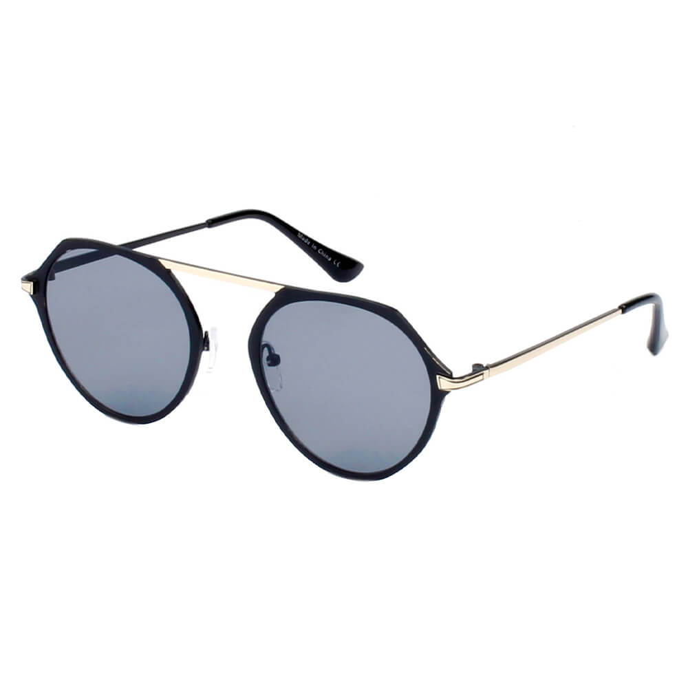 DRESDEN | A19 - Modern Flat Top Slender Round Sunglasses - Cramilo Eyewear - Stylish Trendy Affordable Sunglasses Clear Glasses Eye Wear Fashion