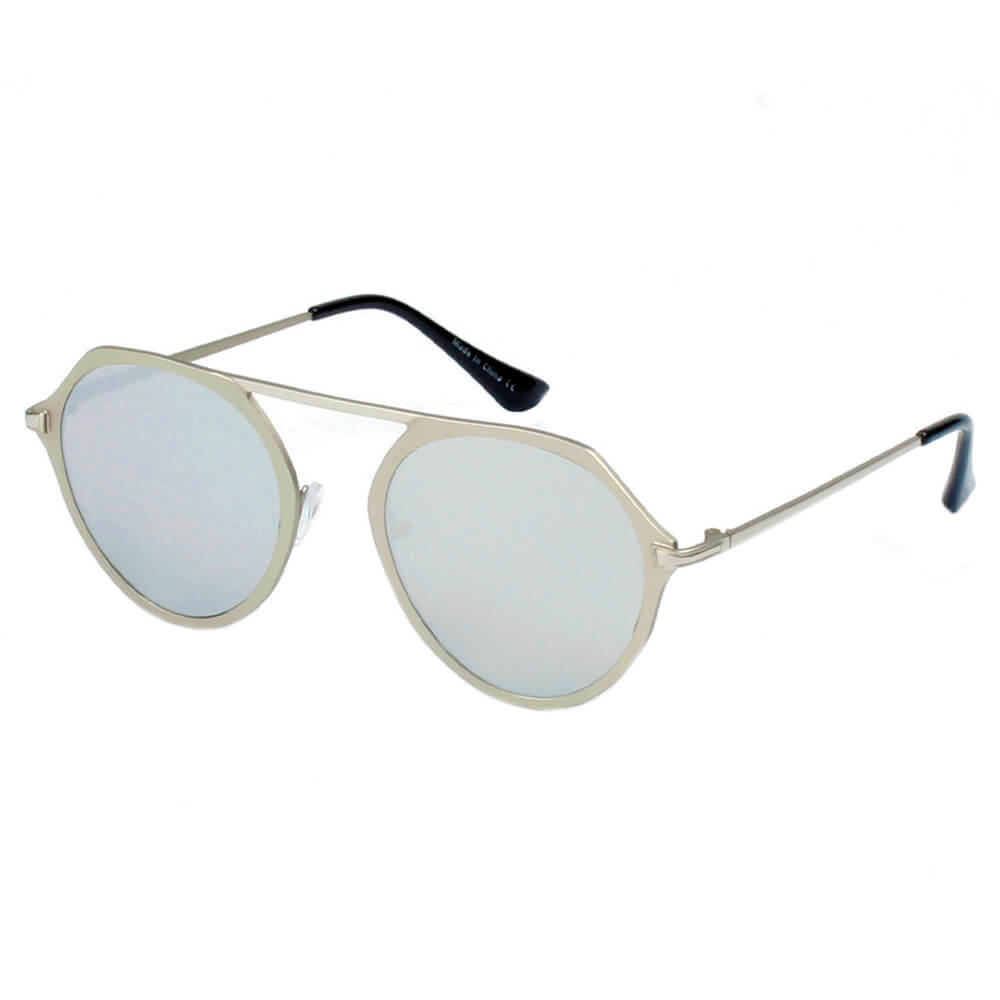 DRESDEN | A19 - Modern Flat Top Slender Round Sunglasses - Cramilo Eyewear - Stylish Trendy Affordable Sunglasses Clear Glasses Eye Wear Fashion