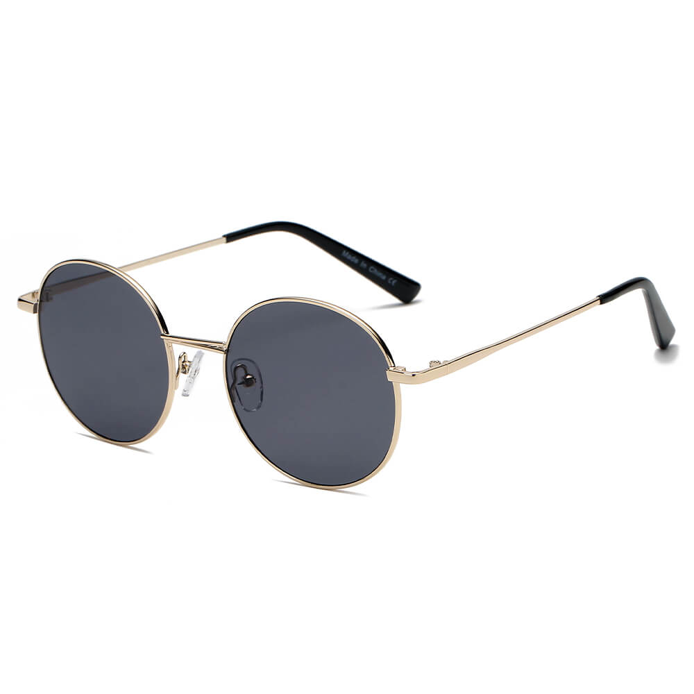 GENEVA | S2066 - Retro Vintage Metal Round Oval Circle Sunglasses - Cramilo Eyewear - Stylish Trendy Affordable Sunglasses Clear Glasses Eye Wear Fashion