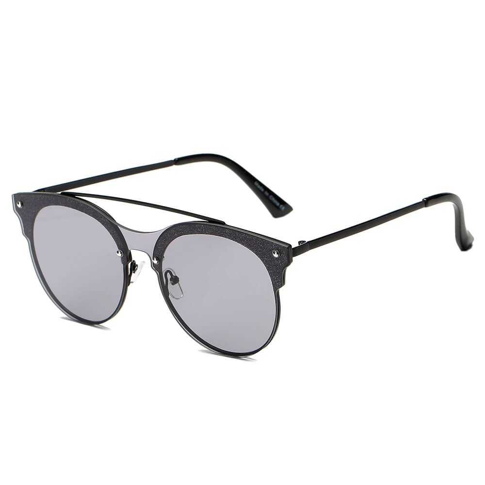 ENDICOTT | S3011 - Round Circle Brow-Bar Tinted Lens Sunglasses - Cramilo Eyewear - Stylish Trendy Affordable Sunglasses Clear Glasses Eye Wear Fashion