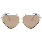 MESA | S3006 - Women Metal Halo Wire Art Heart Shape Color Lens Sunglasses - Cramilo Eyewear - Stylish Trendy Affordable Sunglasses Clear Glasses Eye Wear Fashion