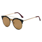 ENDICOTT | S3011 - Round Circle Brow-Bar Tinted Lens Sunglasses - Cramilo Eyewear - Stylish Trendy Affordable Sunglasses Clear Glasses Eye Wear Fashion