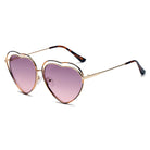 MESA | S3006 - Women Metal Halo Wire Art Heart Shape Color Lens Sunglasses - Cramilo Eyewear - Stylish Trendy Affordable Sunglasses Clear Glasses Eye Wear Fashion