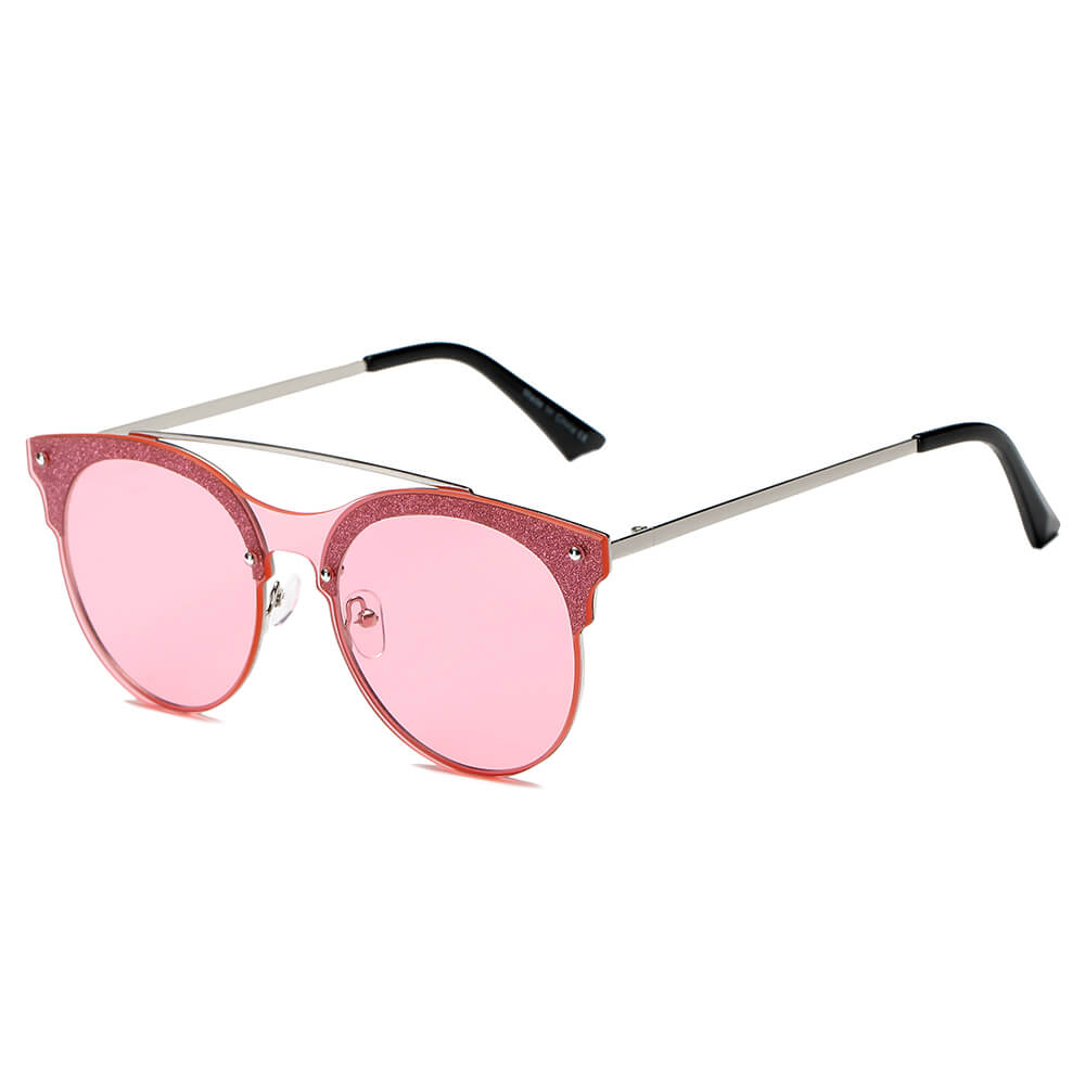 ENDICOTT | S3011 - Round Circle Brow-Bar Tinted Lens Sunglasses - Cramilo Eyewear - Stylish Trendy Affordable Sunglasses Clear Glasses Eye Wear Fashion