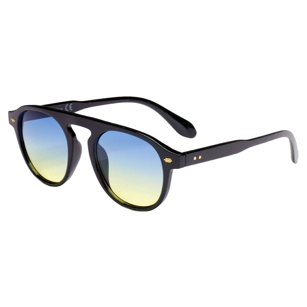 CADIZ | S1120 - Unisex Round Carrera Fashion Round Brow Bar Sunglasses - Cramilo Eyewear - Stylish Trendy Affordable Sunglasses Clear Glasses Eye Wear Fashion