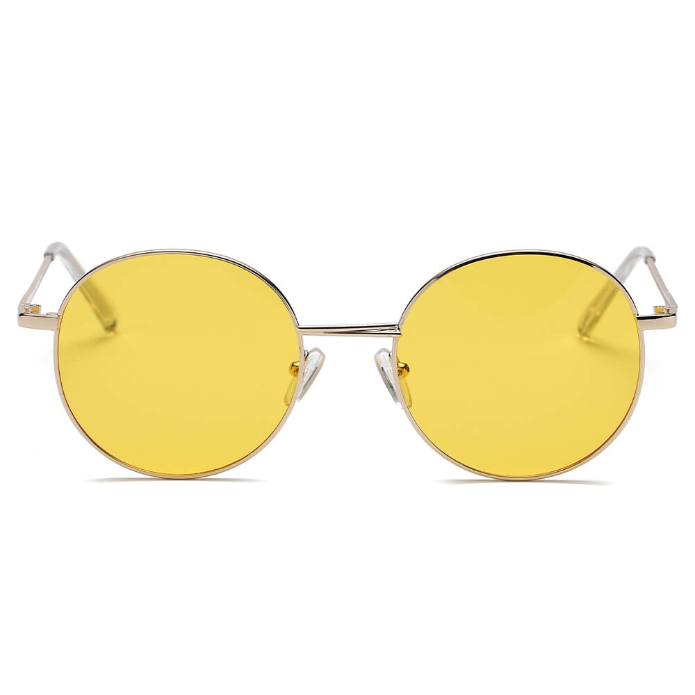 GENEVA | S2066 - Retro Vintage Metal Round Oval Circle Sunglasses - Cramilo Eyewear - Stylish Trendy Affordable Sunglasses Clear Glasses Eye Wear Fashion