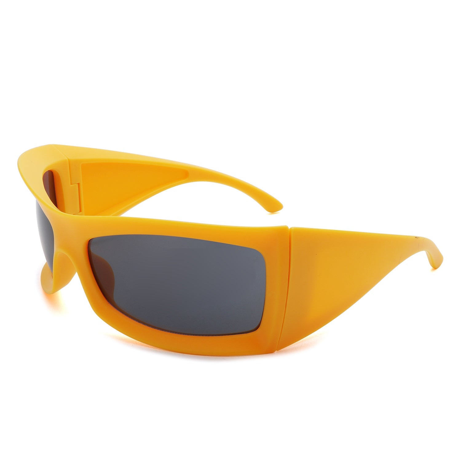 Skytalon - Square Retro Chunky Wrap Around Sunglasses Orange