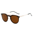 INDIO | S3010 - Retro Mirrored Brow-Bar Design Circle Round Fashion Sunglasses - Cramilo Eyewear - Stylish Trendy Affordable Sunglasses Clear Glasses Eye Wear Fashion