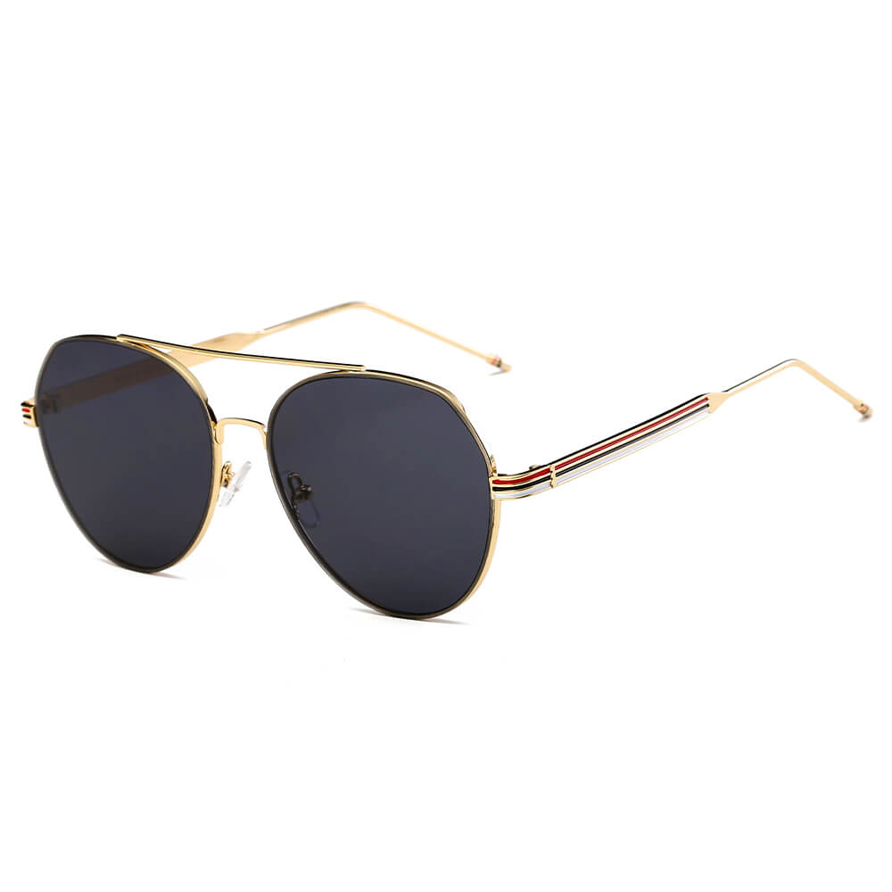 ERIE | S2006 - Modern Teardrop Aviator Flat Mirrored Flat Lens Sunglasses - Cramilo Eyewear - Stylish Trendy Affordable Sunglasses Clear Glasses Eye Wear Fashion