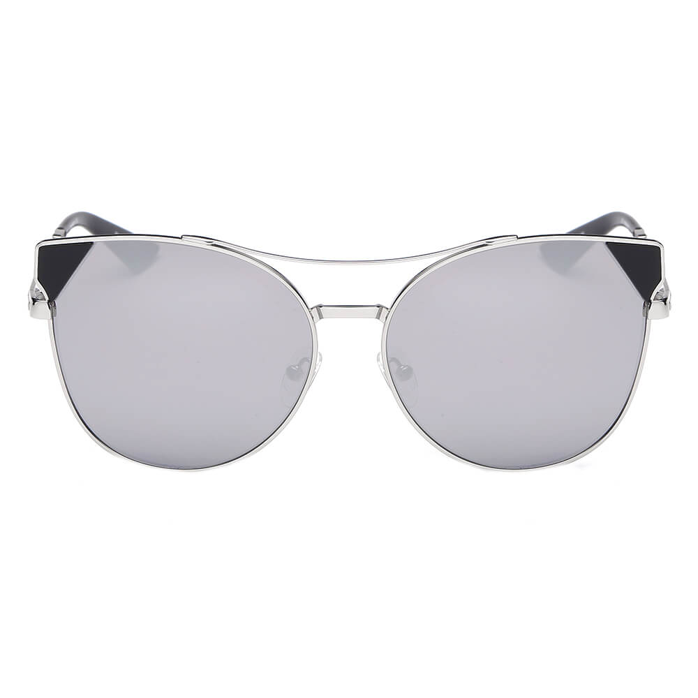 ASPEN | CA02K - Womens Trendy Mirrored Lens Cat Eye Sunglasses - Cramilo Eyewear - Stylish Trendy Affordable Sunglasses Clear Glasses Eye Wear Fashion