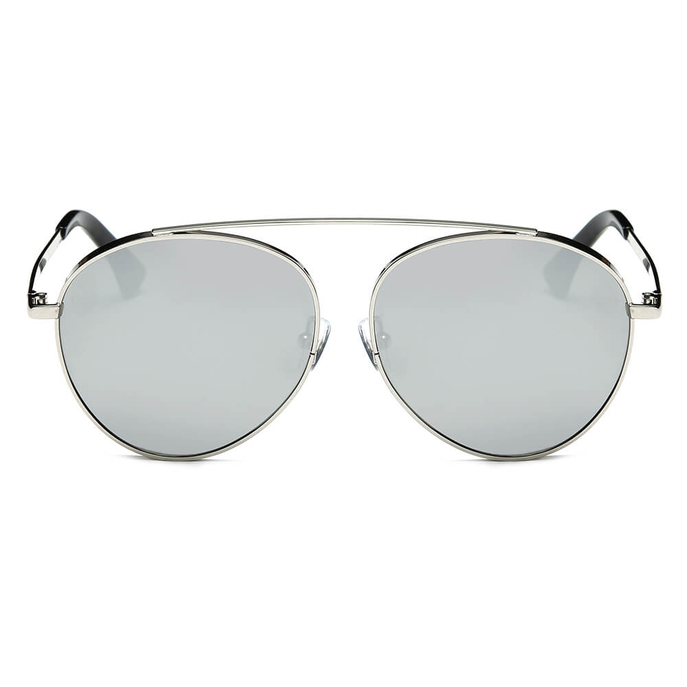 BETHEL | CA08 - Retro Mirrored Lens Teardrop Aviator Sunglasses - Cramilo Eyewear - Stylish Trendy Affordable Sunglasses Clear Glasses Eye Wear Fashion