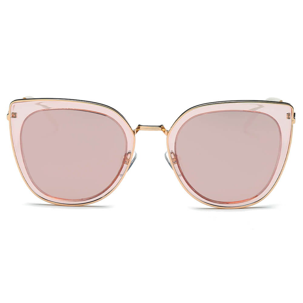 SASKIA | CA11K - Womens Polarized Cat Eye Fashion Rim Sunglasses - Cramilo Eyewear - Stylish Trendy Affordable Sunglasses Clear Glasses Eye Wear Fashion