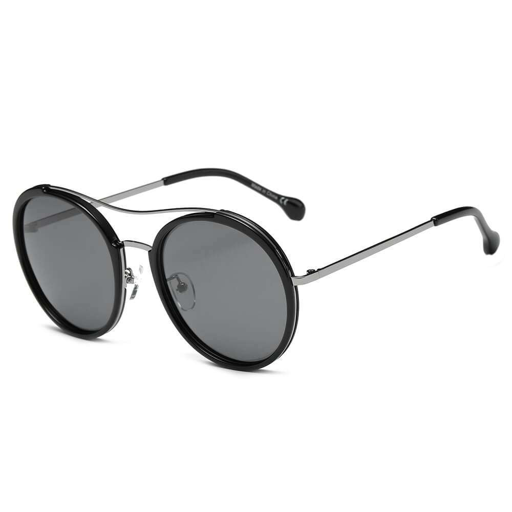 EMPORIA | CA14 - Retro Polarized Lens Circle Round Sunglasses - Cramilo Eyewear - Stylish Trendy Affordable Sunglasses Clear Glasses Eye Wear Fashion