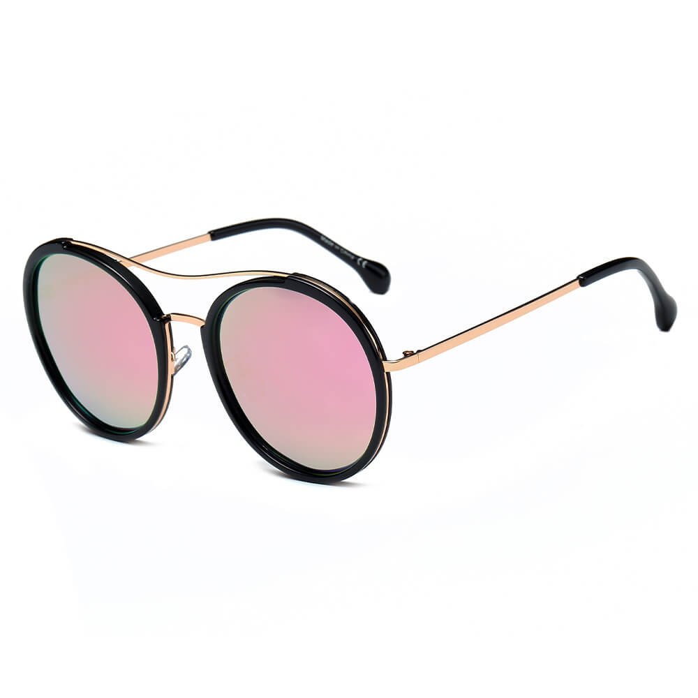 EMPORIA | CA14 - Retro Polarized Lens Circle Round Sunglasses - Cramilo Eyewear - Stylish Trendy Affordable Sunglasses Clear Glasses Eye Wear Fashion