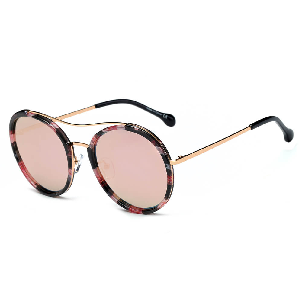 EMPORIA | CA14 - Retro Polarized Lens Circle Round Sunglasses - Cramilo Eyewear - Stylish Trendy Affordable Sunglasses Clear Glasses Eye Wear Fashion