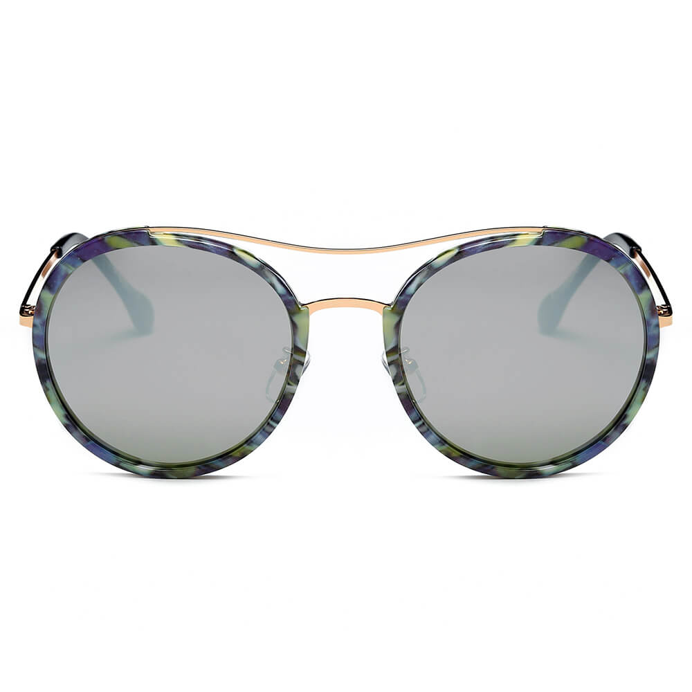 EMPORIA | CA14 - Retro Polarized Lens Circle Round Sunglasses - Cramilo Eyewear - Stylish Trendy Affordable Sunglasses Clear Glasses Eye Wear Fashion