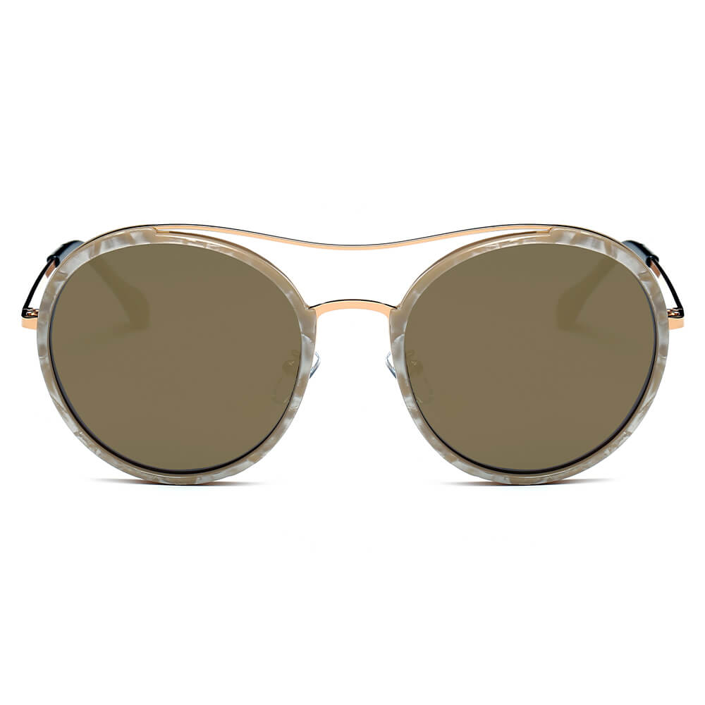 EMPORIA | CA14 - Retro Polarized Lens Circle Round Sunglasses - Cramilo Eyewear - Stylish Trendy Affordable Sunglasses Clear Glasses Eye Wear Fashion