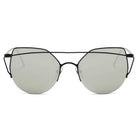 DILLON | D70 - Modern Cat Eye Mirrored Flat Lens Sunglasses Circle - Cramilo Eyewear - Stylish Trendy Affordable Sunglasses Clear Glasses Eye Wear Fashion