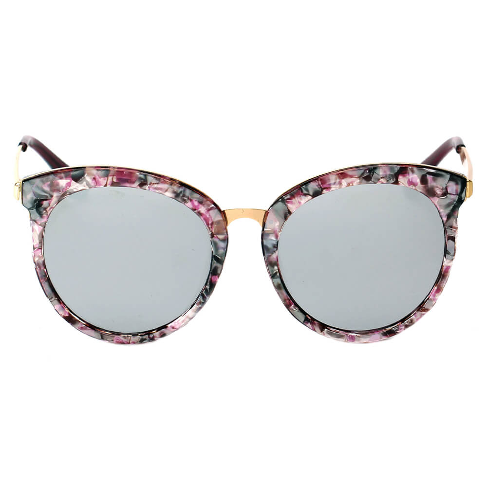 ELWOOD | CD04 - Vintage Oversized Round Mirrored Lens Horned Rim Sunglasses - Cramilo Eyewear - Stylish Trendy Affordable Sunglasses Clear Glasses Eye Wear Fashion