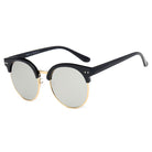 JERMYN | D66 - Retro Vintage Fashion Round Clumbaster Flat Lens Design Sunglasses - Cramilo Eyewear - Stylish Trendy Affordable Sunglasses Clear Glasses Eye Wear Fashion