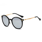 DEWITT | D32 - Retro Horn Rimmed Keyhole Bridge Round Sunglasses Circle - Cramilo Eyewear - Stylish Trendy Affordable Sunglasses Clear Glasses Eye Wear Fashion