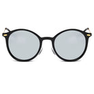 DEWITT | D32 - Retro Horn Rimmed Keyhole Bridge Round Sunglasses Circle - Cramilo Eyewear - Stylish Trendy Affordable Sunglasses Clear Glasses Eye Wear Fashion