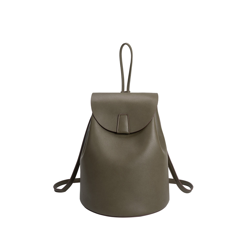 Melie Bianco Luxury Vegan Leather Aubrey Backpack in Olive