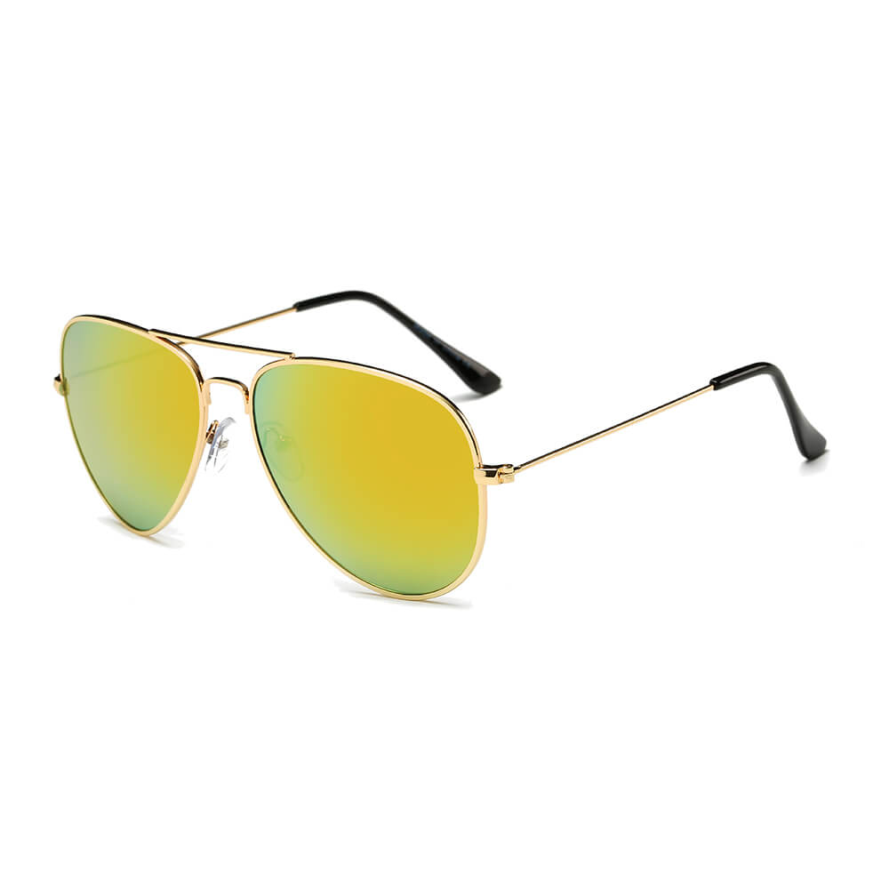 AARUS | 3025 - Unisex Classic Metal Teardrop Aviator Shades Sunglasses - Cramilo Eyewear - Stylish Trendy Affordable Sunglasses Clear Glasses Eye Wear Fashion