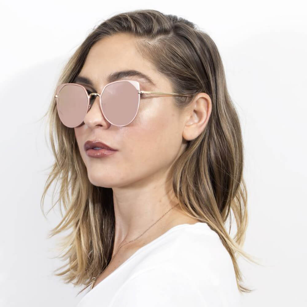 HERSHEY | A17 - Women's Flat Lens Metal Frame Cat Eye Sunglasses - Cramilo Eyewear - Stylish Trendy Affordable Sunglasses Clear Glasses Eye Wear Fashion