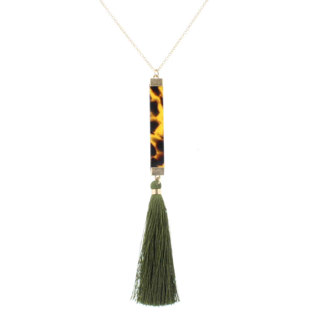 Leopard hot sale tassel necklace