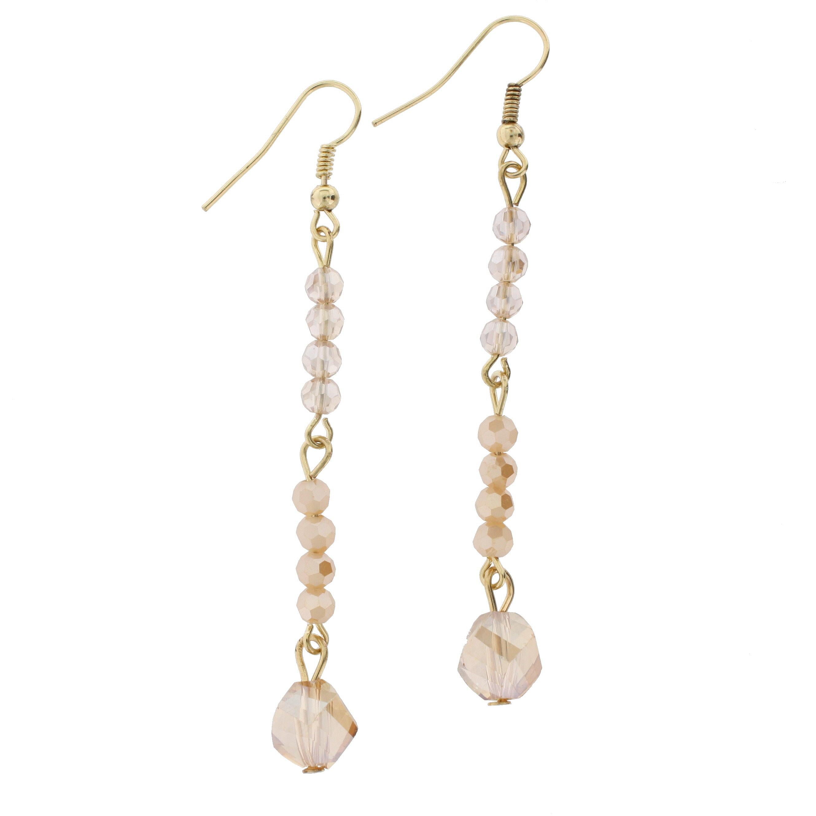 Nude Beaded Gold Linked Dangle Earring – Charming Charlie