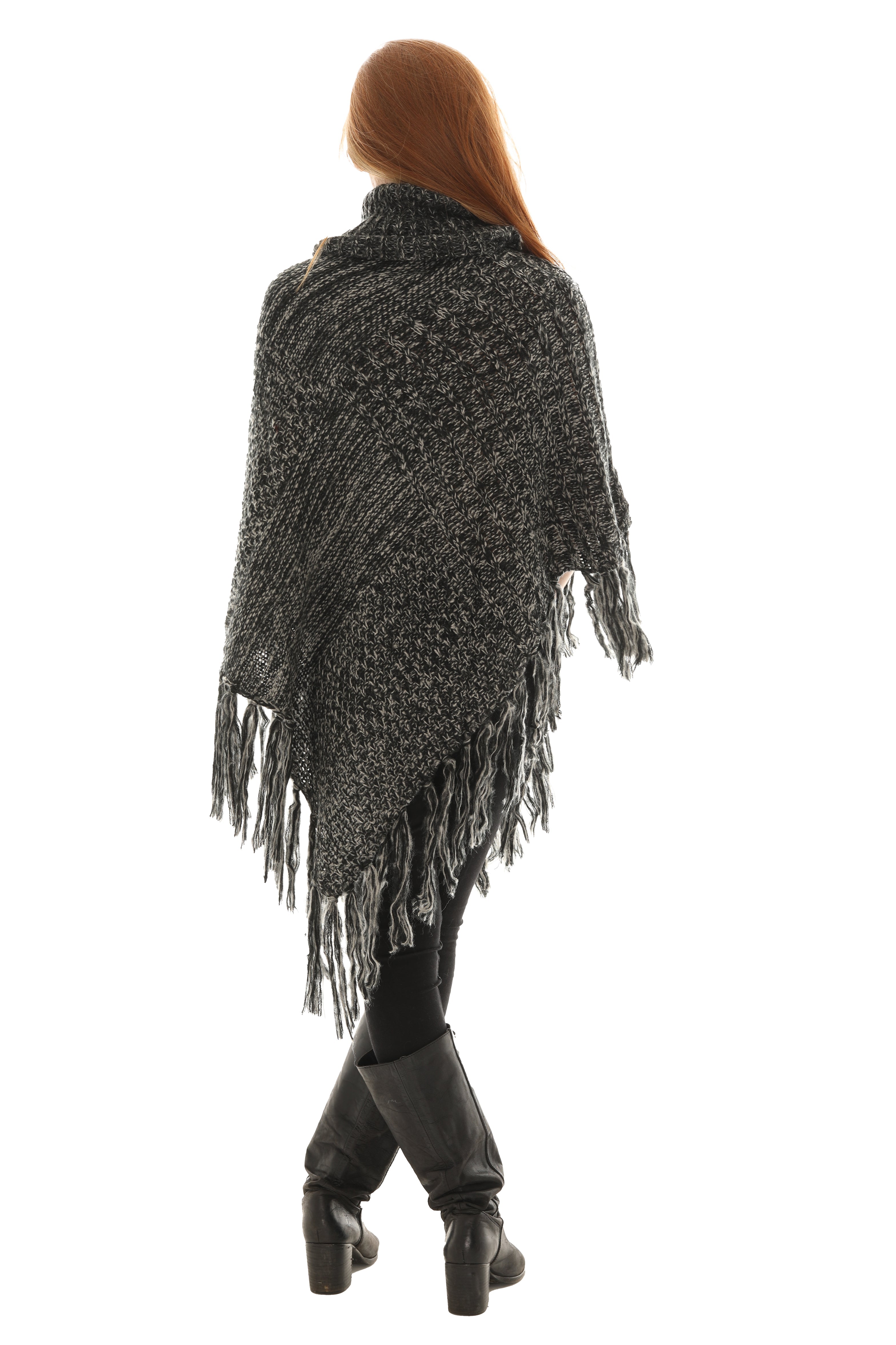 Turtleneck Tweed Poncho - Charming Charlie